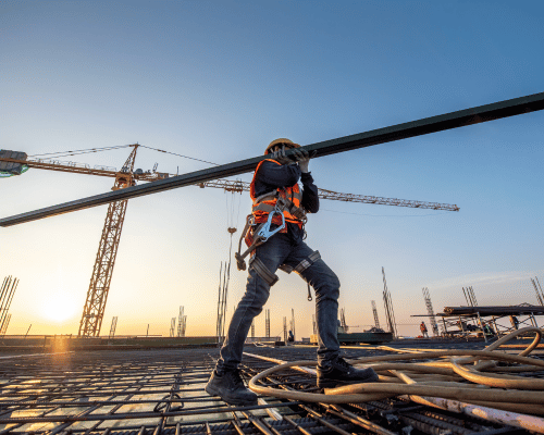 a construction worker on the construction site of Nevada business 
